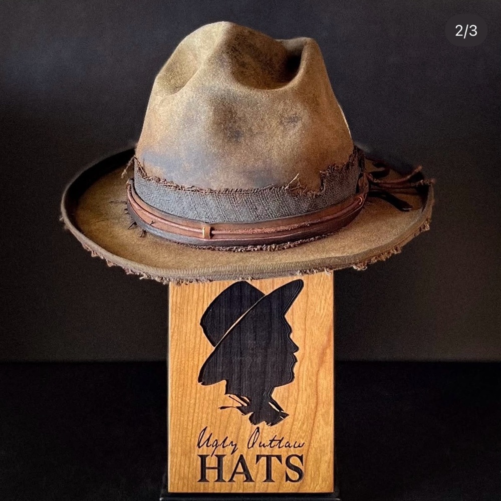 Custom Ugly Outlaw “Rude Civilian” Western Hat - Picture 2 of 12